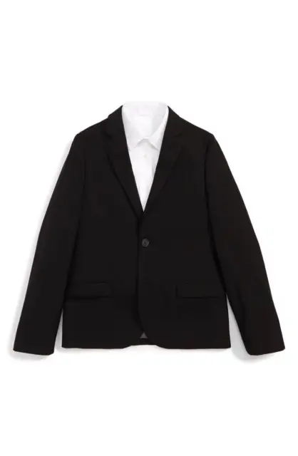 NORDSTROM Elliott Boys Black Lined 2-Button Sport Coat Jacket Blazer NEW 12 $109