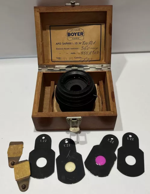 OPTIQUE BOYER PARIS APO Saphir 1 10/360mm Barrel Lens w/Box  PARTS ONLY  #800721