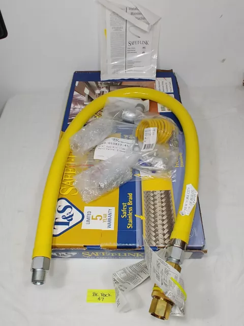 T&S Brass HG-4D-48K Gas Hose Cable Kit, NPTx (with Quick Disconnect)