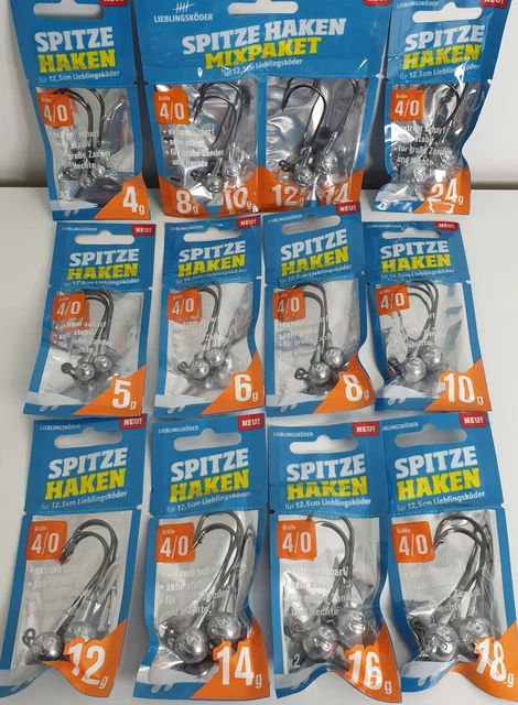 Lieblingsköder Spitze Haken 4/0 4g 5g 6g 8g 10g 12g 14g 16g 18g 20g 24g Mixpaket