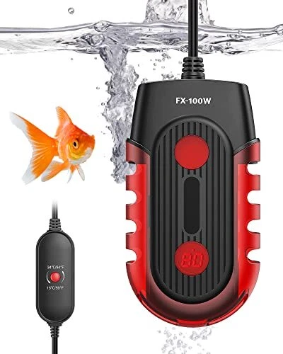 Calentador de acuario Moonorange (100W), calentador de tanque de peces pequeño con pantalla LED Co...