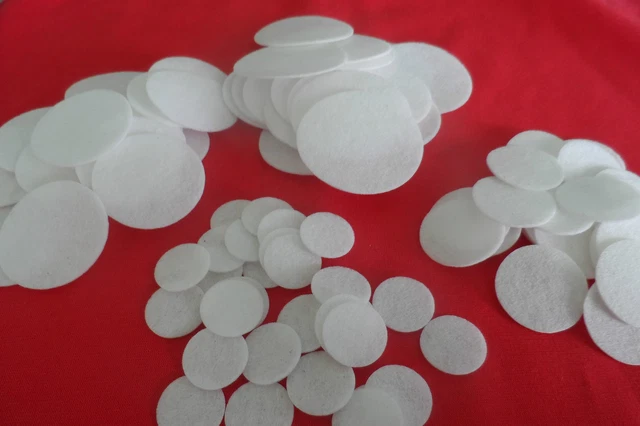 White Felt Circles Bulk Qty: 200, 50 Each Of 2,3,4 And 5Cm. For Hair Accessories