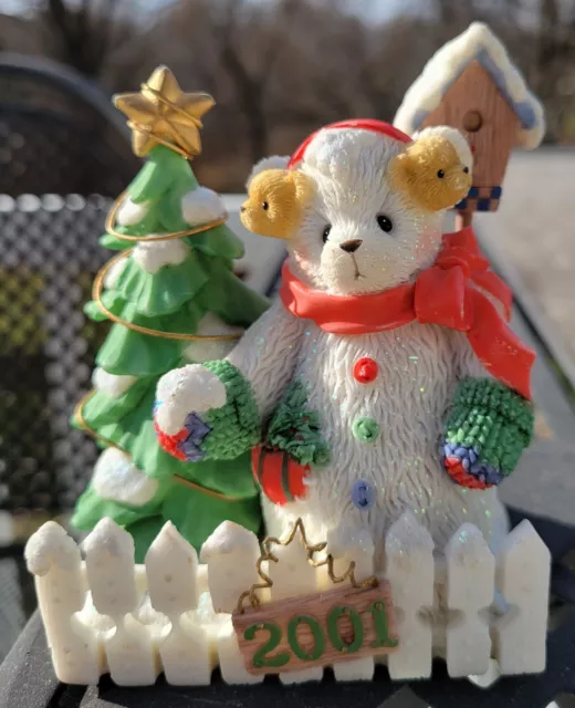 2001 Enesco Erika Bear Cherished Teddies Winter Holiday Figurine Retired w/Flaw