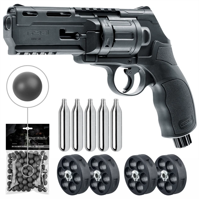 UMAREX T4E TR50 .50 Cal Paintball Pistol w/ Rubber Balls & CO2 & 2x Mag