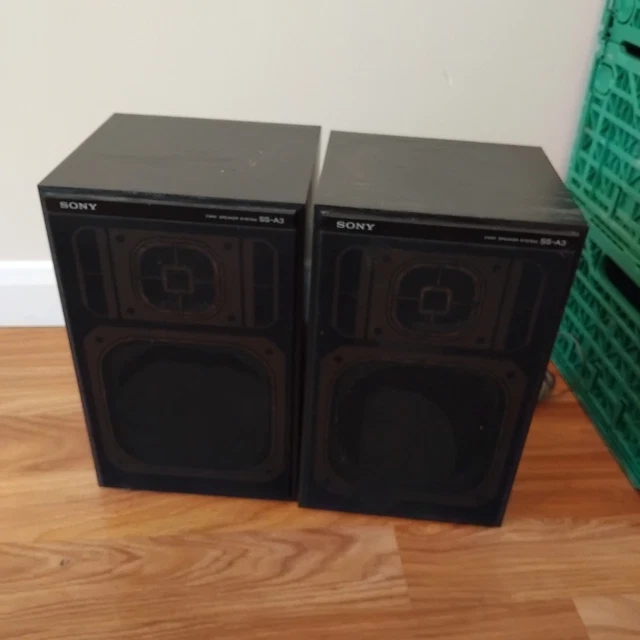 SONY SS-A3 2-WAY Bookshelf Speakers 2.0 Channel Retro HiFi DIN