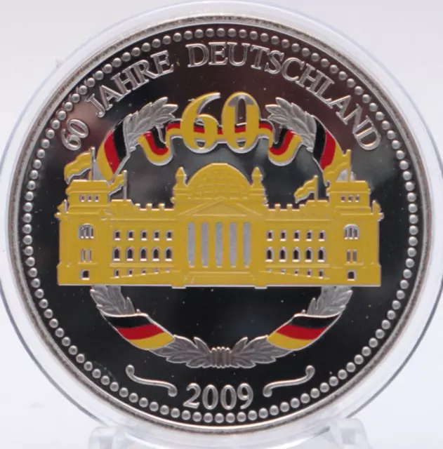 MEDAILLE: 60 JAHRE 2009 - 60 JAHRE DEUTSCHLAND, SILBER, 36 mm, PP, G10