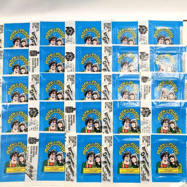 Lot (25) 1979 Topps Mork & Mindy TV Show Gum Cards Wax Wrappers Robin Williams
