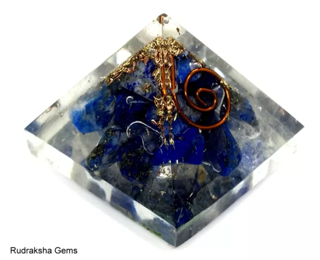 Lapis Lazuli Orgone Pyramid Reiki Energy Charged Powerful Energy Generator Gift