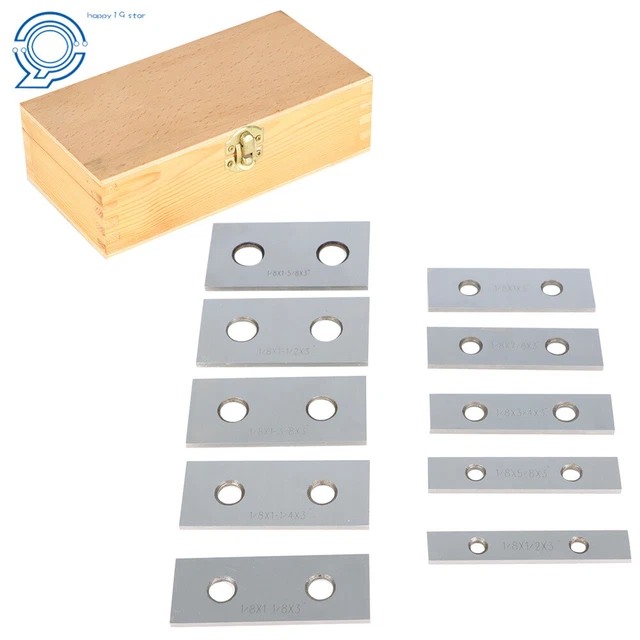 10 Pair 1/8 x 3" Precision Parallel Set Hardened Steel In Case Steel NEW
