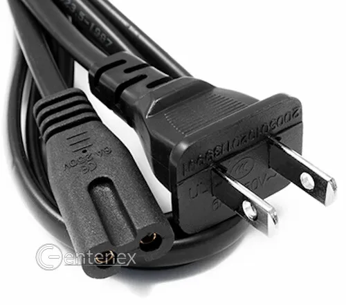 2-Prong AC Power Extension Cord Cable US Plug Type IBM A X Scanjet Canon Printer