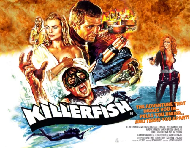 KILLER FISH 1979 Quad poster print 30x40" Lee Majors Killerfish FREE P&P