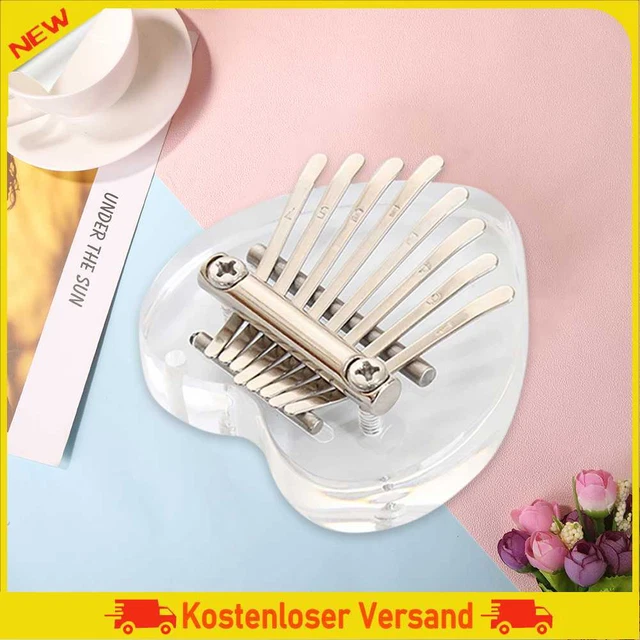 Mini Kalimba Daumenklavier Acryl 8-Ton süßes Fingerklavier Musik Geschenk (Herz)