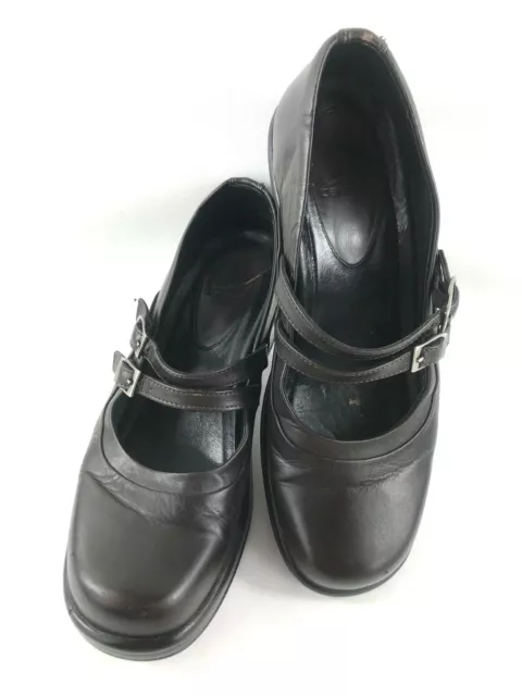 DANSKO BABETTE JOSIE Brown Mary Jane Double Strap Shoes Clog