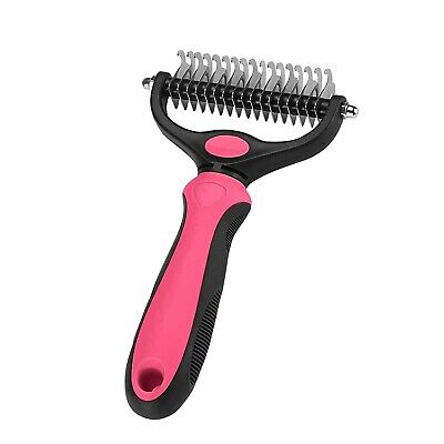 Pet Grooming Tool 2 Sided Undercoat Dog Cat Shedding Comb Brush Pets NEW