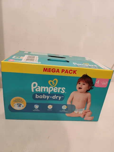 Paquet/Lot/Carton de 96 couches Pampers Baby-dry taille 4 T4 9 - 14 kg Méga Pack