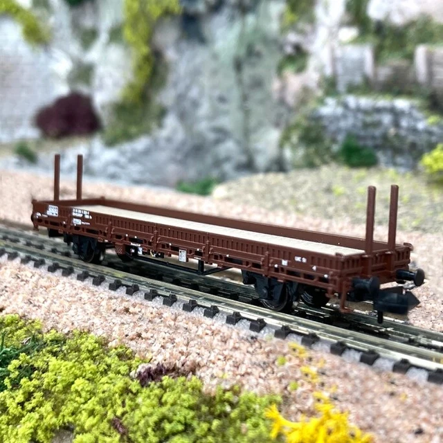 Wagon Plat Fleischmann HO – Type SSImas 53 Avec Chargement De Tuyaux Mannesmann, Réf 1498