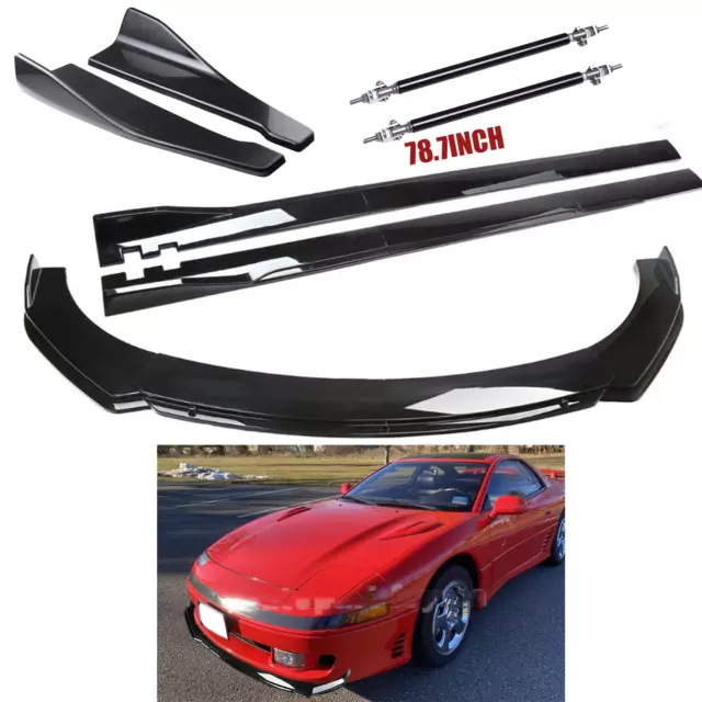 Front Rear Bumper Splitter Spoiler Kit Side Skirt For Mitsubishi 3000GT Glossy