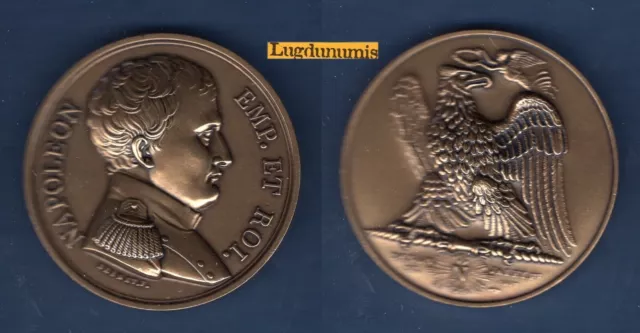 Médaille Napoléon Ier  Empereur et Roi  1807 Bronze Aigle