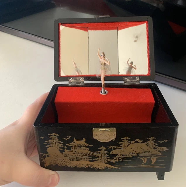 Ancienne Boîte à Musique/Bijoux Décor Japon - Marque Laurel - Occasion Bon État