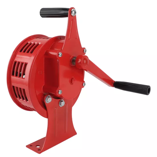 (Red)Hand Crank Siren 125dB Loud Adjustable Volume Waterproof Aluminum Alloy