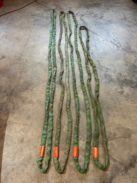 Lift-All Tuflex Round Polyester Sling Endless LOT of (3) 10ft and (1) 8ft 
