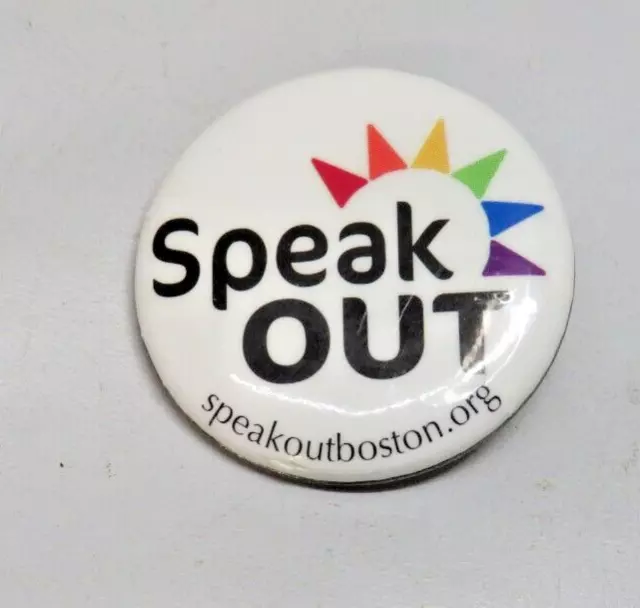 Speak Out Protest Human Rights Cause Social Justice Boston Button Pin Pinback