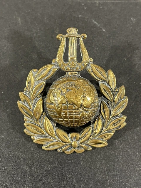 WW2 BRITISH ROYAL Marine Commando Corps Naval School of Music Cap Badge ...