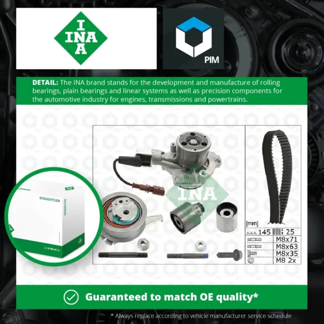 Timing Belt & Water Pump Kit fits AUDI A5 2.0D 2013 on Set INA 036109244K New