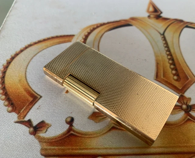 FELTER PARIS accendino mille righe dorato ULTRA SOTTILE da collezione vintage