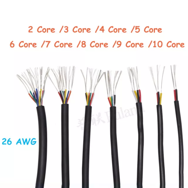 26 AWG Multi Core PVC Cable 2/3/4/5/6/7/8/9/10 Core Signal Flexible Copper Wire