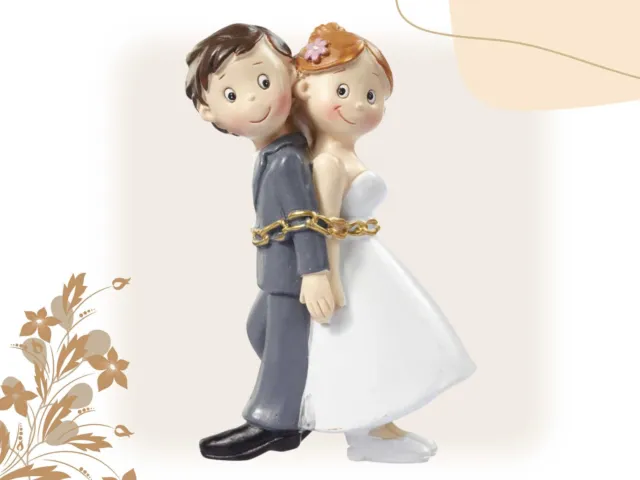 Hochzeit Deko Figur Tortenfigur oder Geschenkidee Dekoration Brautpaar in Ketten