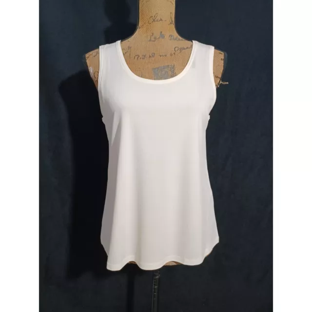 Eileen Fisher M Top Basic Layer Tank Scoop Neck 100% Silk Light Peach Pink Soft