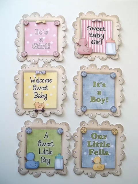 3D - U Pick - BA8 New Baby Girl Boy Arrival Bear Scrapbook Card Embellishment