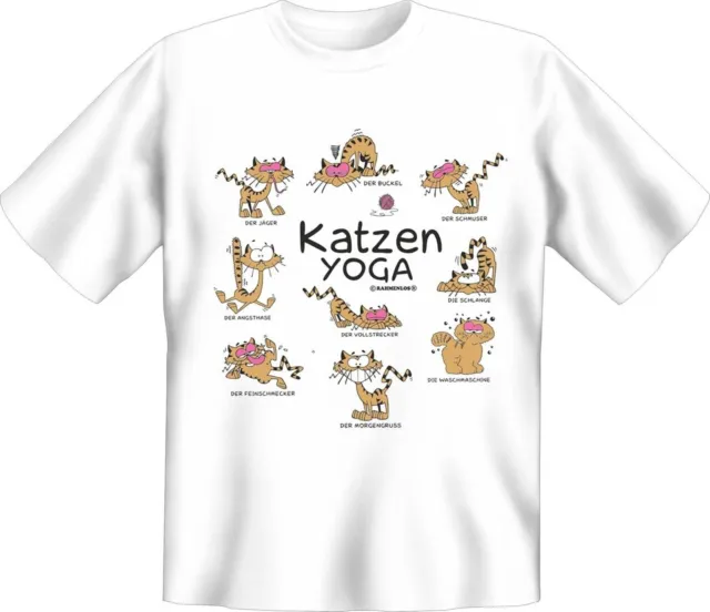 T-Shirt Katzen-Yoga lustige Sprüche-Shirts Geburtstag-Geschenk Fun-Shirts