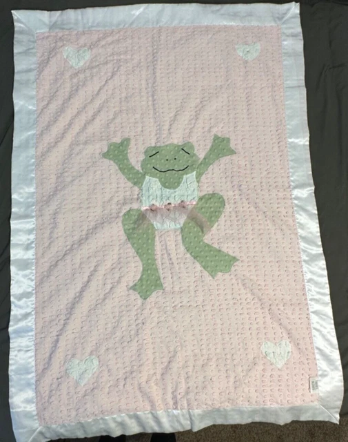 SWANKIE BLANKIE Ballerina FROG Princess Satin Crib Toddler baby Blanket Quilt