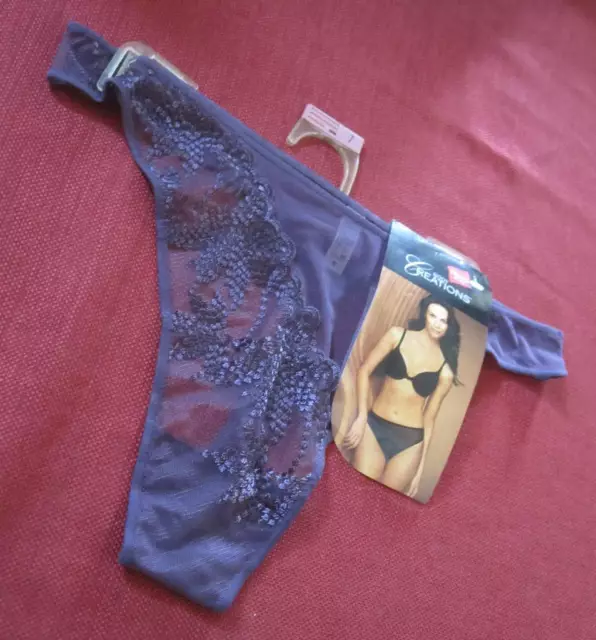 HANES BODY CREATIONS sexy mesh with embroderies sheer thongs sz 7 NWT $7.99  - PicClick