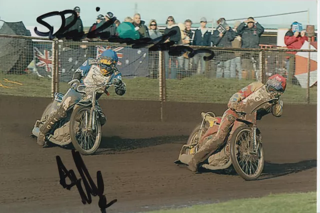 Scott Richardson + Tully Hand Signed Scunthorpe Scorpions Speedway 6X4 Photo 4.