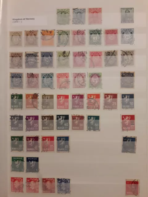140. Sammlung Briefmarken Norwegen - Norge - 5 Seiten!