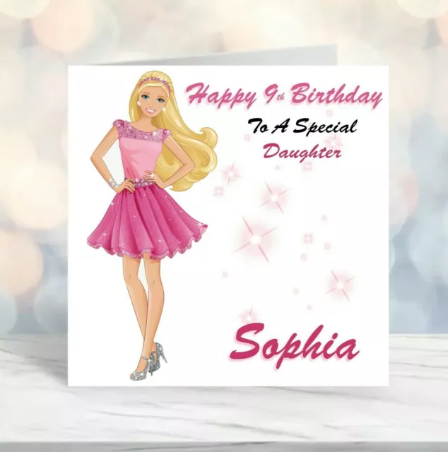 PERSONALISED BIRTHDAY CARD Barbie Any Name/Age/Relation £2.85 - PicClick UK
