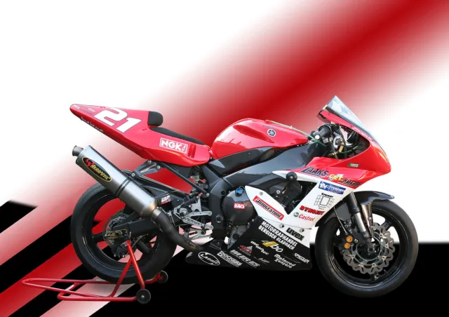 Poster Yamaha Rennmotorrad 29 x 20 cm Rennmaschine race motorcycle (1)