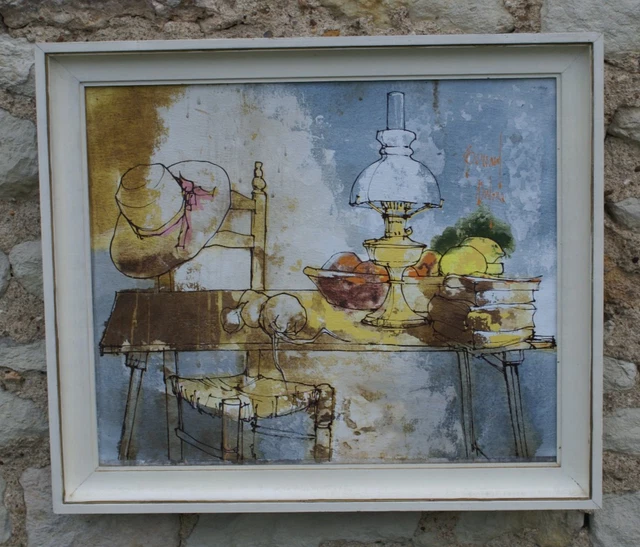 HUILE SUR TOILE de Ginette Rapp. 73 Cm X 60 Cm . Rue de Saint-Ouen années 40-50 EUR 800,00 - FR