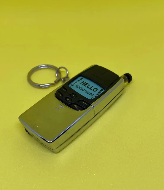 VINTAGE CHROME MOBILE Telephone Pocket Cigarette Gas Butane Lighter