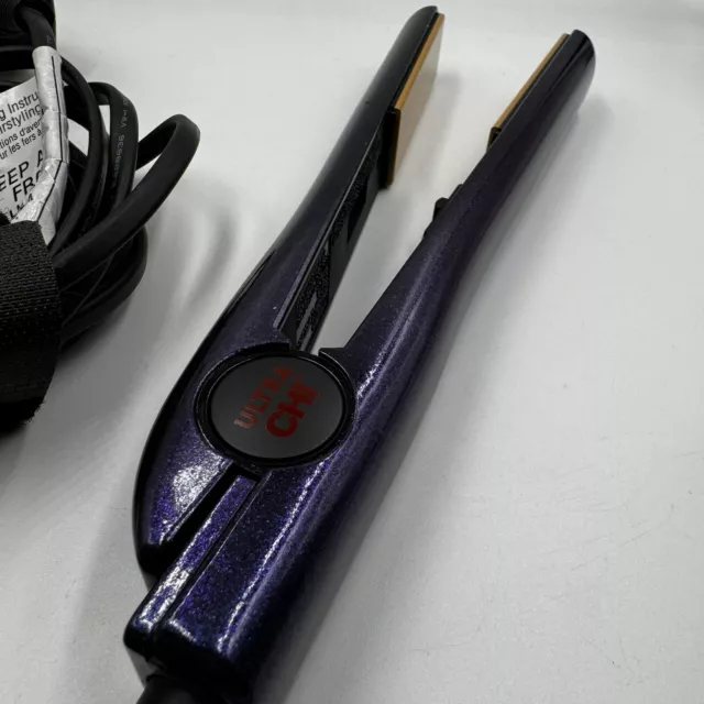 CHI Ultra 1" Ceramic Flat Iron Hair Straightener Sparkle Purple Metallic TESTED