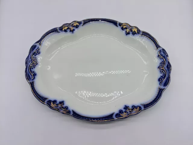 Antique Flow Blue W.h. Grindley Oval Platter