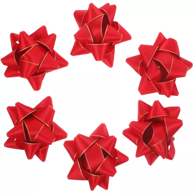 6Pcs Weihnachten Geschenk Bögen Rot Stern für Weihnachten Valentines Mütter