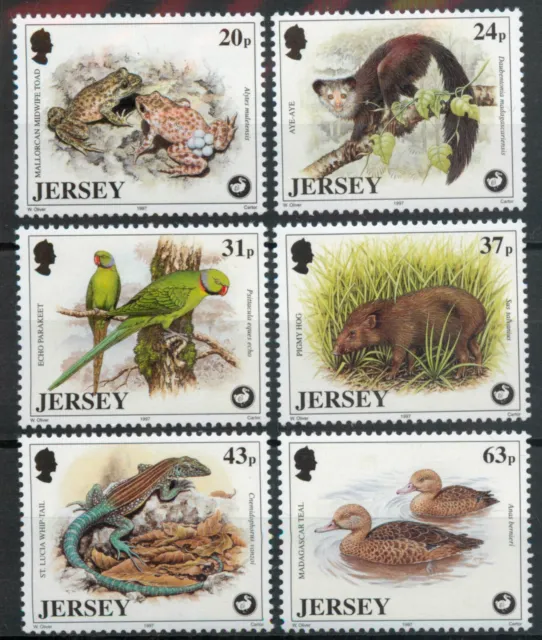 Jersey 1997 Wildlife Preservation Trust VI 6th series set SG 824-829 MNH mint