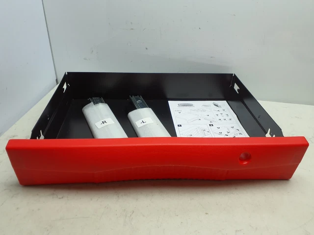 Rubbermaid FG459300RED Drawer, 40 lb., Red, Steel, 25 In. L *MISSING FASTENERS*