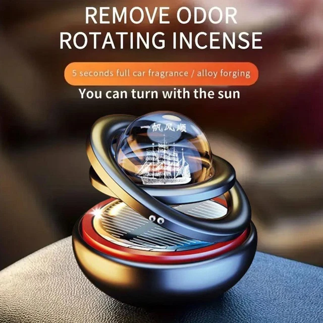 Car Air Freshener Rotating Solar Operated Aromatherapy Diffuser Car B6X2