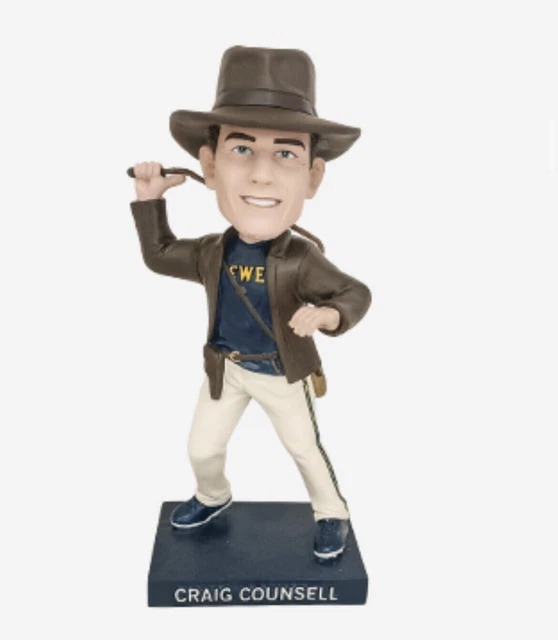2023 CRAIG COUNSELL Indiana Jones Bobblehead Milwaukee Brewers SGA 58.