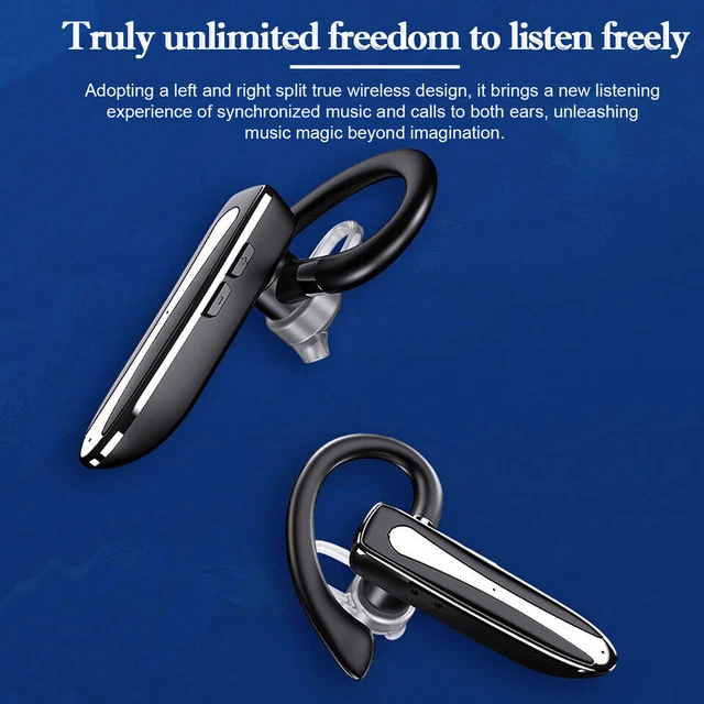 360° Bluetooth Ohrhörer Kabellos Einohr Kopfhörer Stereo Auto Headset für Handy